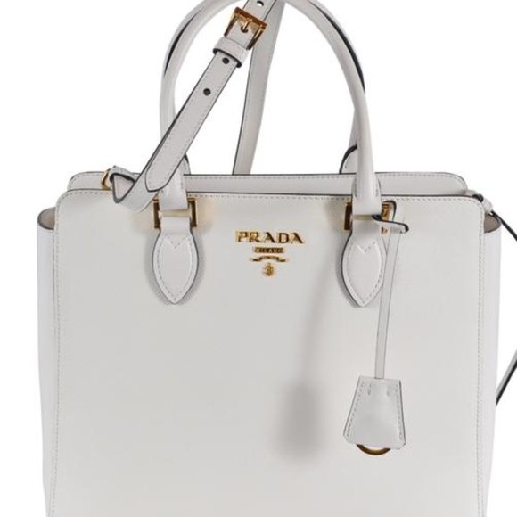 Prada Handbags - New Borsa A Mano Bianco 2-way Purse White Saffiano